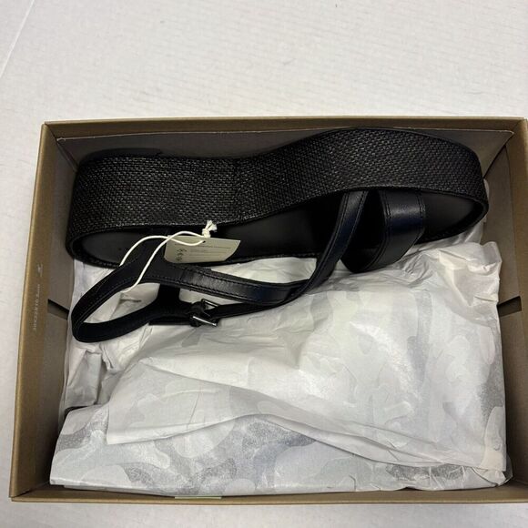 Sanctuary Women's Black Leather Platform Sandals Shoe Size 10 New In Box - Picture 3 of 6